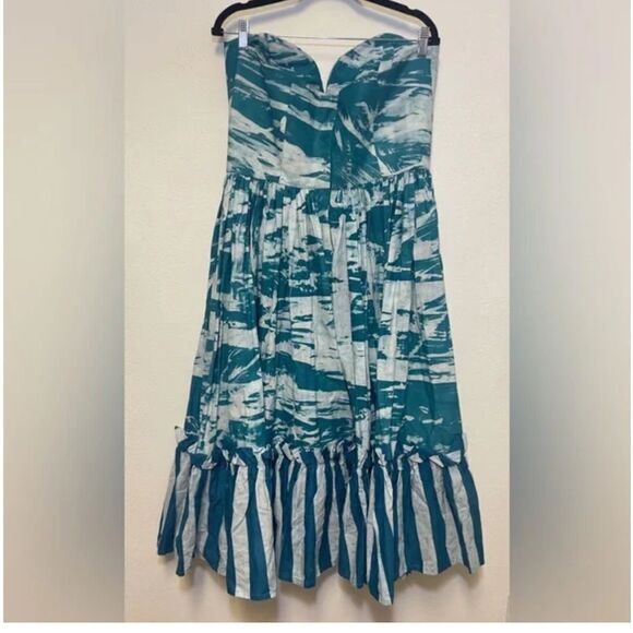 Sika Nia Strapless Printed Knee-Length Dress sz 10 - Picture 7 of 8